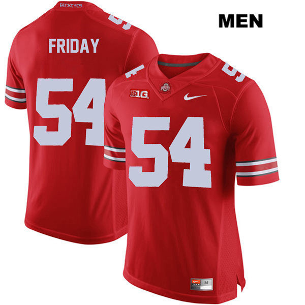 Ohio State Buckeyes Men's Tyler Friday #54 Red Authentic Nike College NCAA Stitched Football Jersey HT19Q63AS